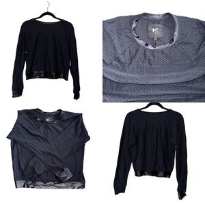 Koral Black Mesh Long Sleeve Top
